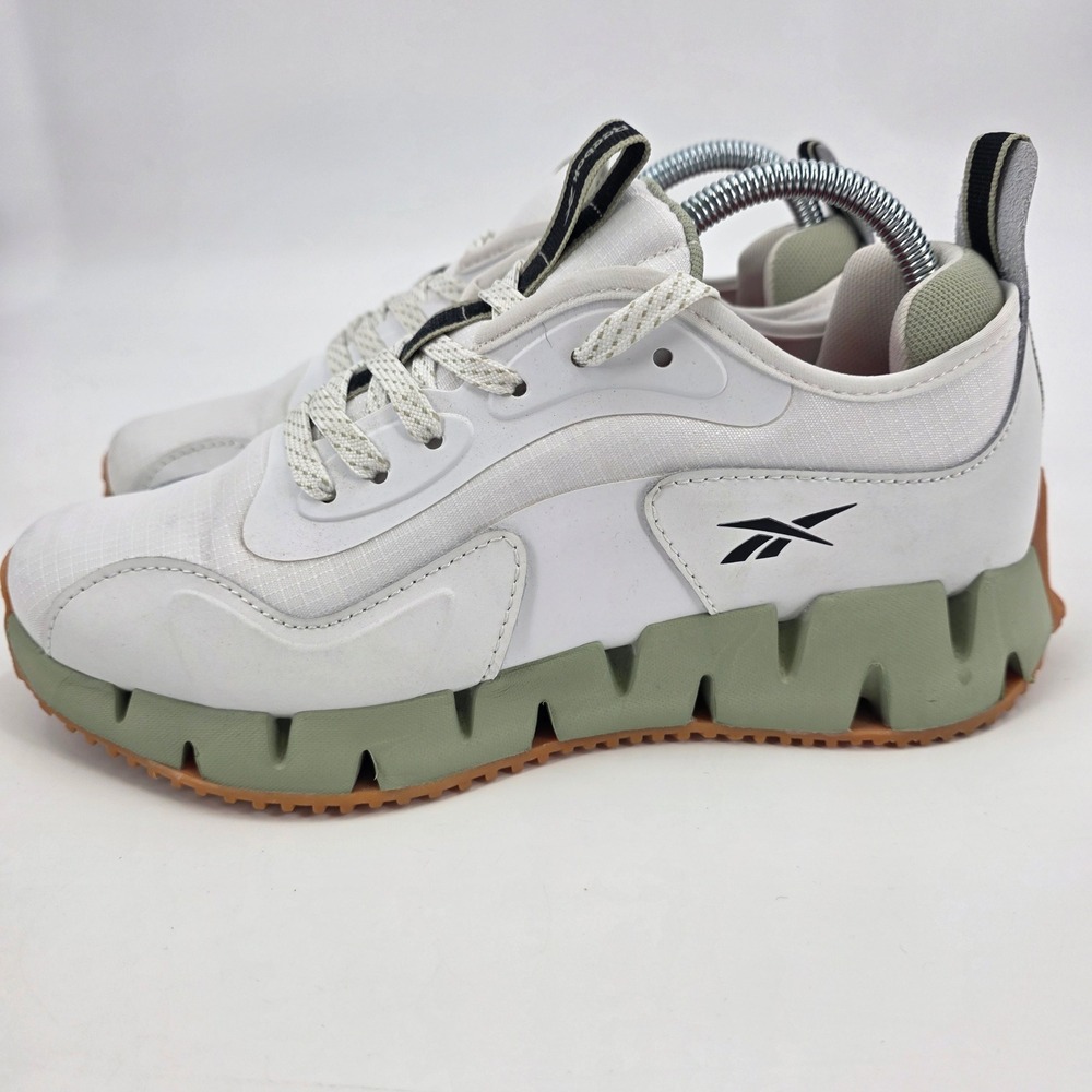 REEBOK ZIG DYNAMICA RUNNING SHOES WOMENS SIZE 8.5 WHITE GREEN SNEAKERS TECH EUC! - Picture 2 of 12